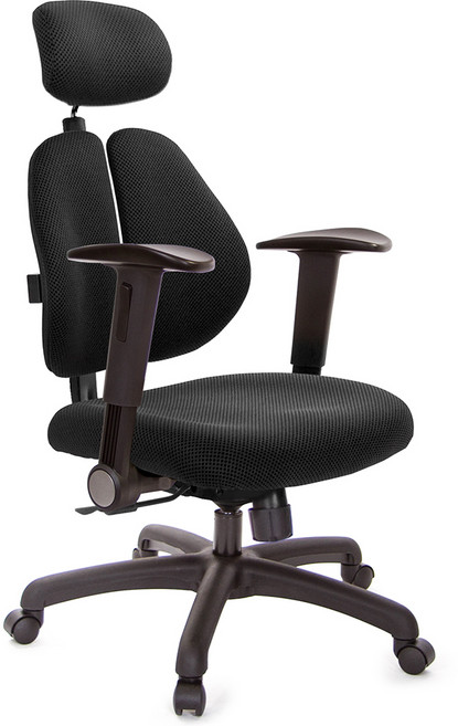 GXG TW2995EA1 雙背涼感電腦椅 升降扶手, 素黑色, 1個