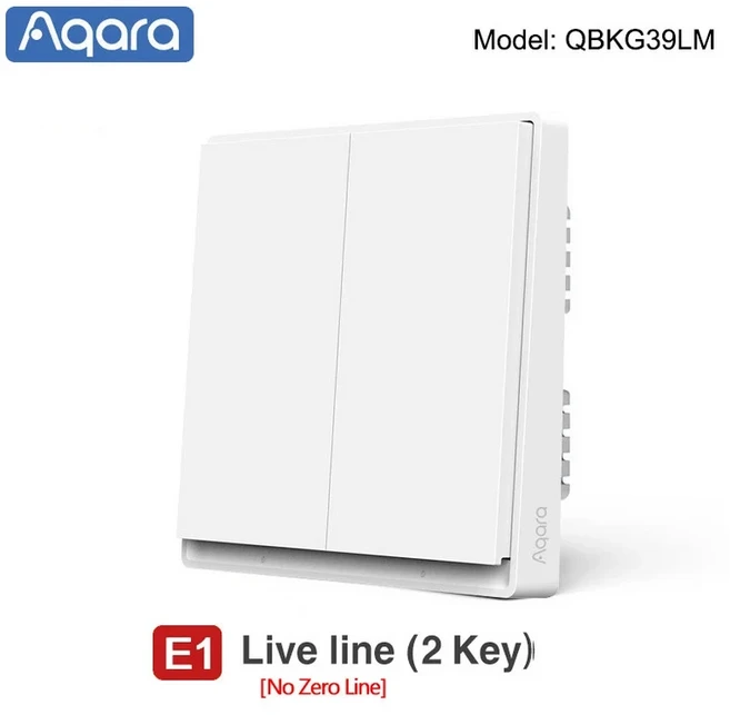 최신 Aqara 스마트 벽 스위치 E1 ZigBee 스마트 홈 무선 조명 스위치 Xiaomi 호환 Mi Home homekit 용 중립, 화이트, 1개