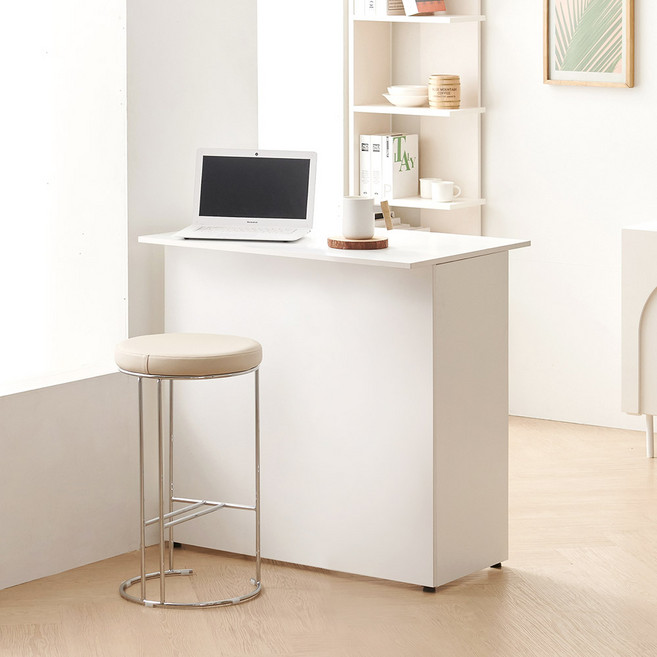 포스트모던 마르체 플레인 홈바 테이블 아일랜드 식탁 800 (500상판), 화이트