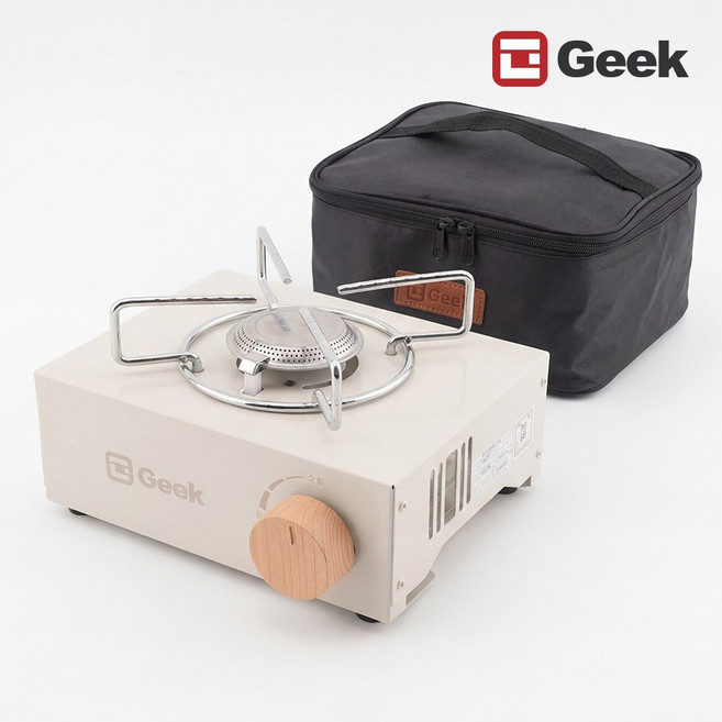 GEEK 가스 버너 휴대용 미니 소형 가방포함 국내생산, 아이보리, 1개