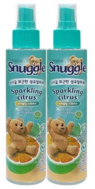 스너글 포근한 섬유탈취제 스파클링 시트러스 본품, 150ml, 2개