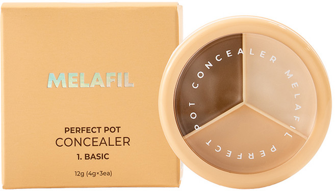 멜라필 타투가리기 흉터커버 퍼펙트 3구 팟 컨실러 팔레트 12g 하얀반점 커버 팔레트, 베이직, 1개