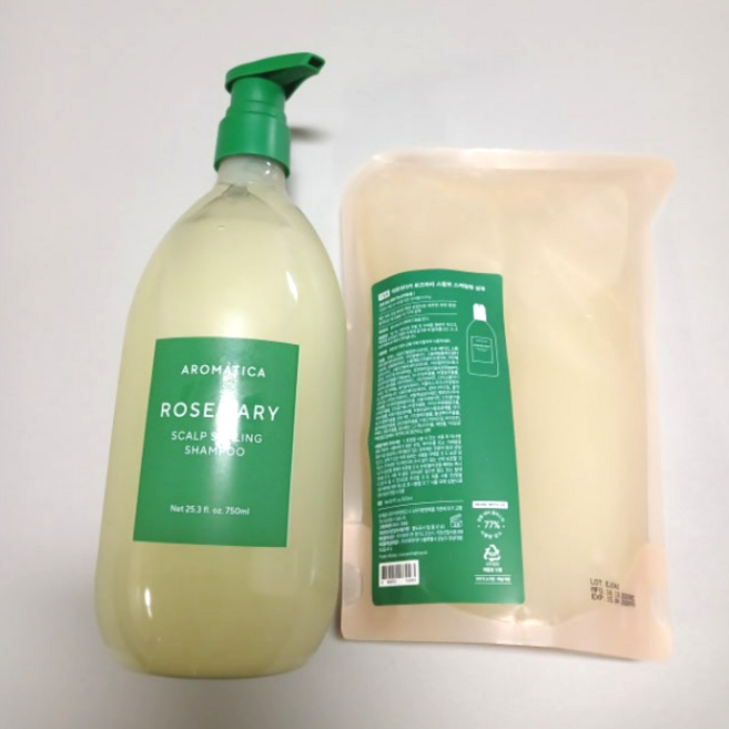아로마티카 로즈마리 스칼프 스케일링 샴푸 750ML+리필500ML 비건 기능성 저자극, 티트리750ML+티트리리필500ML, 1개, 750ml, 500ml