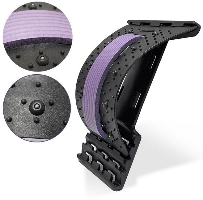 홈트러브 휴대용 스파인코렉터 홈트 지압 허리 스트레칭 기구 운동 소도구, 블랙