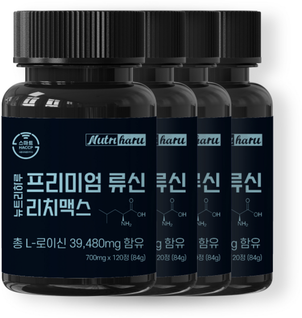 뉴트리하루 프리미엄 초고함량 류신 단백질 타블렛 노인 보충제, 120정, 4개
