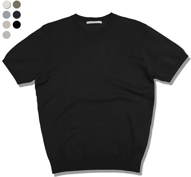 오마보이 남성용 헤라시 라운드넥 반팔 니트