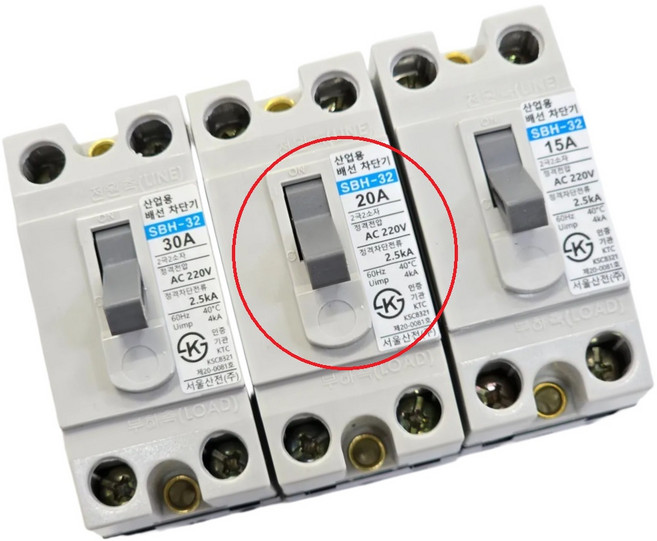 배선용차단기 가정용차단기 서울산전 SBH-32 뚜꺼비집 국내안전인증, SBH-32 20A, 1개
