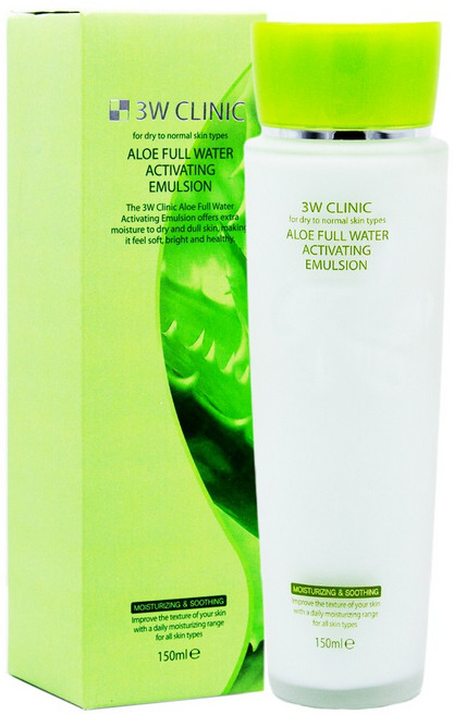 3WCLINIC 알로에 풀 워터 엑티베이팅 에멀젼, 1개, 150ml