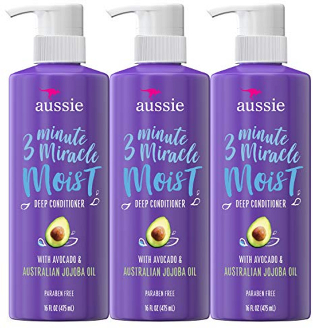 오지 3분 미라클 모이스트 딥 컨디셔너 (건조한 모발용) Aussie 3 Minute Miracle Moist Deep Conditioner for Dry Hair Avoca, 1개