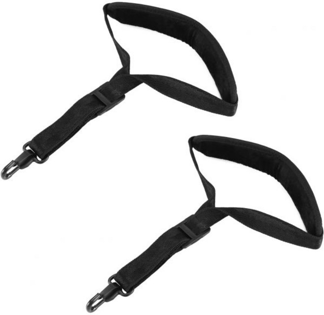 QWORK 2개 세트 조절 가능한 부드러운 가죽 패딩 색소폰 목걸이 스트랩 알토 테너 바리톤 소프라노용 고무 덮개 금속 후크 포함 – 오보에 잉글리시 혼 바순 클라리넷용