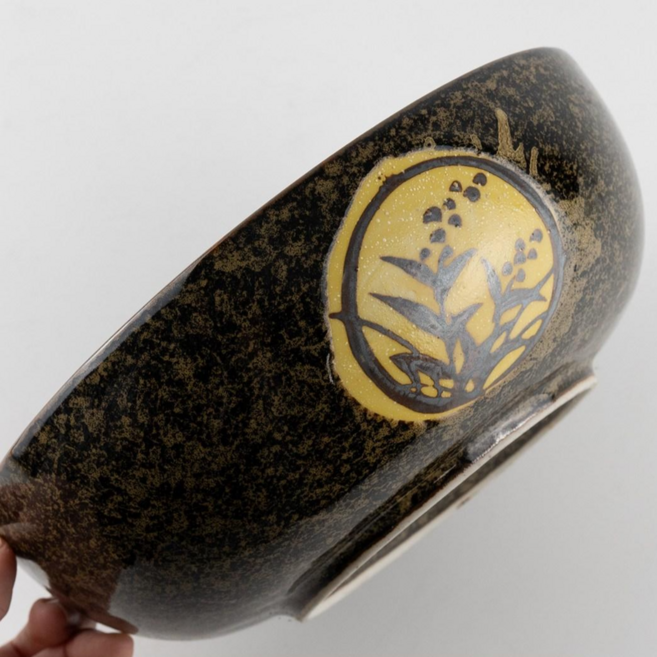 일본 이찌하라 대형 면기 비빔기 라면 냉면기 도자기 그릇 황금보리 19.7cm, 5개