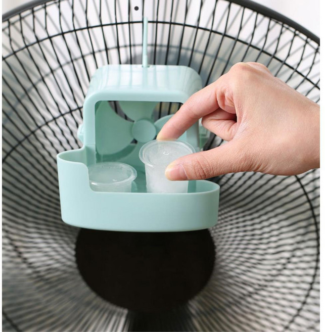 자취방 에어컨대용 전기세절약 얼음 냉선풍기 쿨링팬 냉각기능 습도조절, 선풍기쿨러세트민트