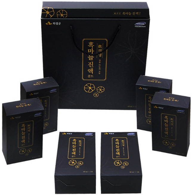 진 [의성산] 명품 흑마늘 진액 골드 추석선물세트 부모님선물 고농축 피로회복 효도 건강음료, 30개, 60ml