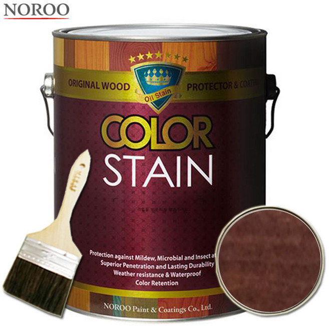 노루페인트 칼라스테인 오일스테인 1.9L + 붓 세트, 마호가니2, 1개