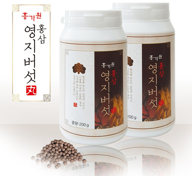 홍가원 영지버섯환 홍삼영지 국산 영지버섯분말 베타글루칸 영지환 복분자 오갈피 백복령 건강환 200g, 2개