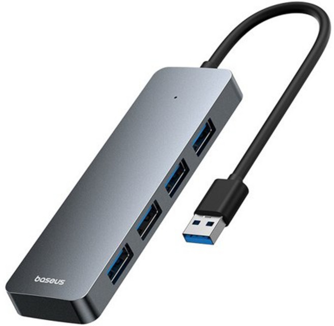 Baseus USB 허브 노트북 멀티 스플리터 어댑터 샤오미 레노버 맥북 PC 컴퓨터 액세서리 4 포트 ABS 허브 USB 3 0, [02] USBA to USB3.0 Grey, USBA to USB3.0 Grey