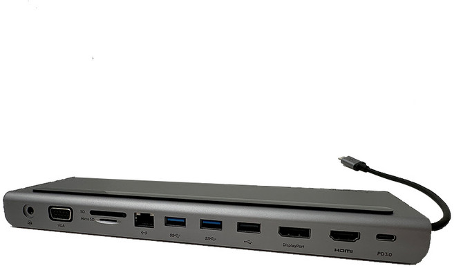 벨킨 C타입 도킹 스테이션 노트북 11 인 1 USB 허브, 실버, 1개