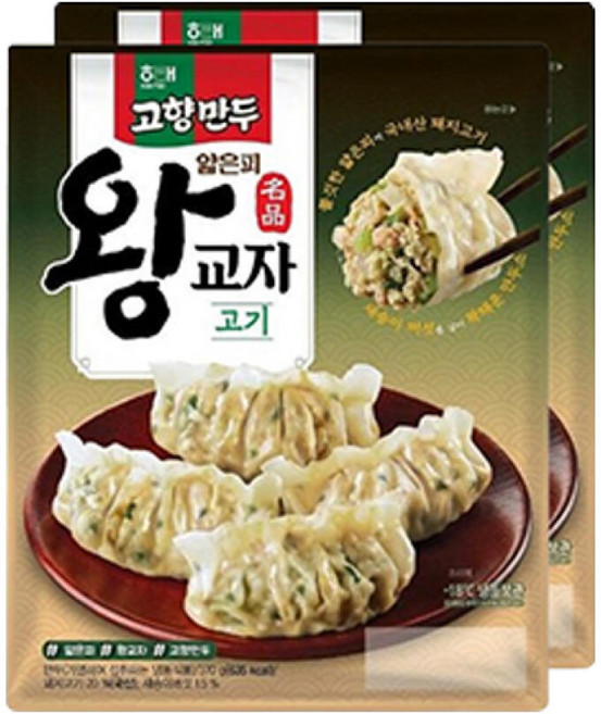 해태 고향만두 얇은피왕교자 고기 370g 2개