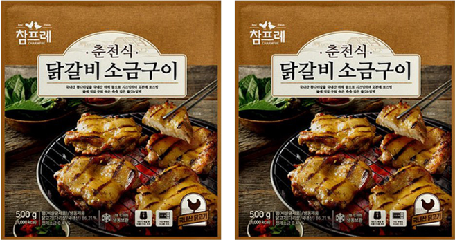 참프레 춘천식 닭갈비 소금구이 500g x 2개 / 국내산 통다리살