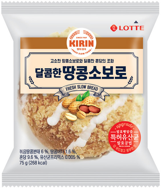 롯데 달콤한 땅콩소보로 75g, 10개