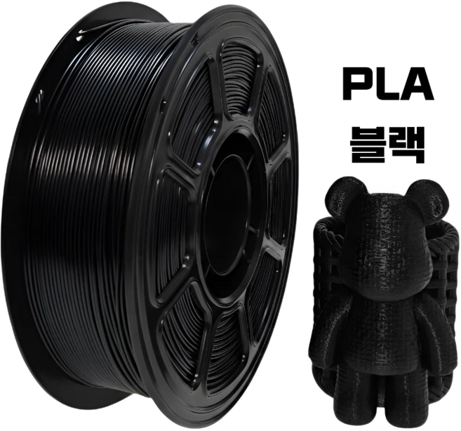 올리민 PLA 필라멘트 3D프린터 FILAMENT 1kg 1.75mm, 블랙