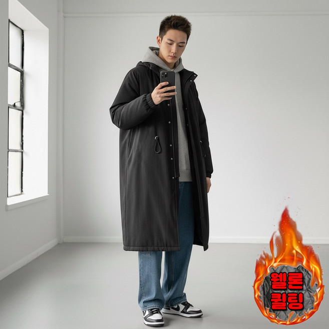 [퀸앤조이] 여성 겨울 루즈핏 카라넥 패딩 점퍼 아우터 데일리 캐주얼 숄카라 웰론 방한 빅사이즈