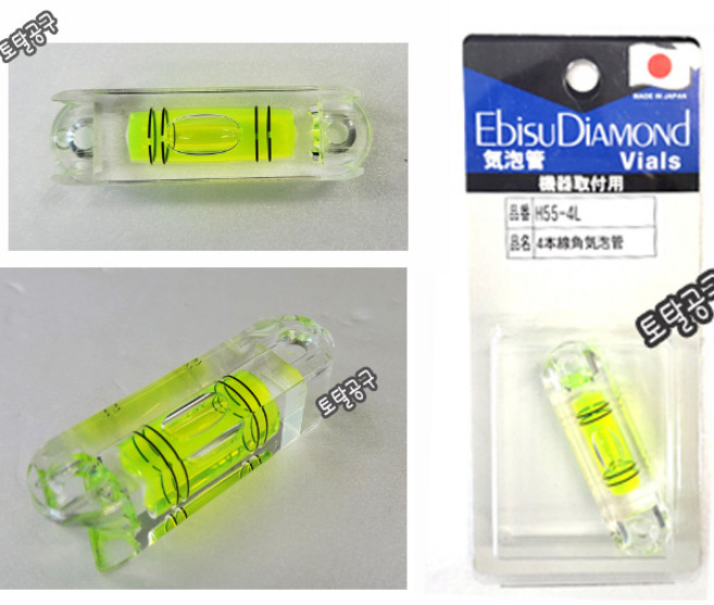 EBISU (에비수) 기포관-각형 (수평용) H55-6L 1개 (55x15x15mm) 6줄