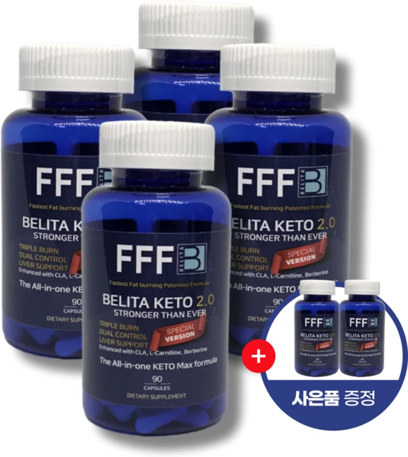 [벨리타FFF VER.2] 4+2 체지방 칼로리 탄수화물 컷팅제 보조제 가르시니아 키토, 90정, 1개 - 쿠팡