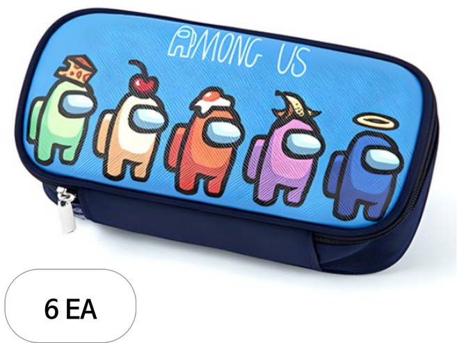 AMONGUS 사각 펜슬 파우치, 프렌즈스카이, 6개