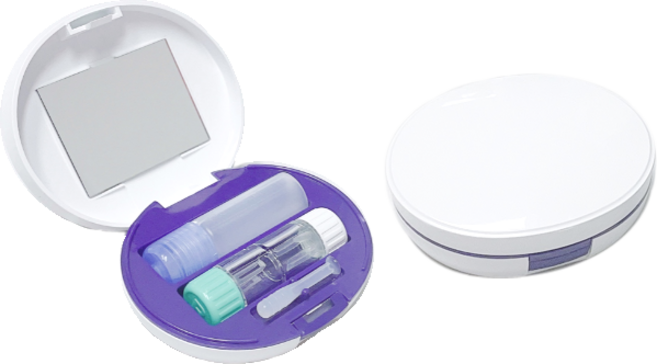 렌즈소녀 라운드캐리어 휴대용 드림 하드렌즈 케이스, 화이트, 2개