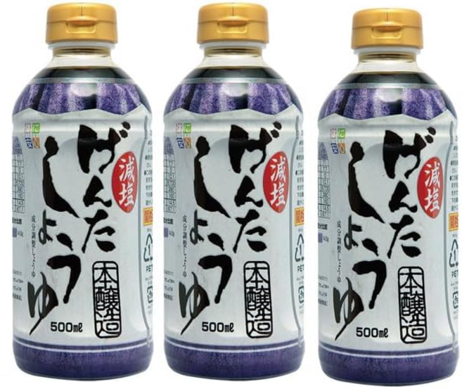 겐타 안심 저염 간장 500ml 3개