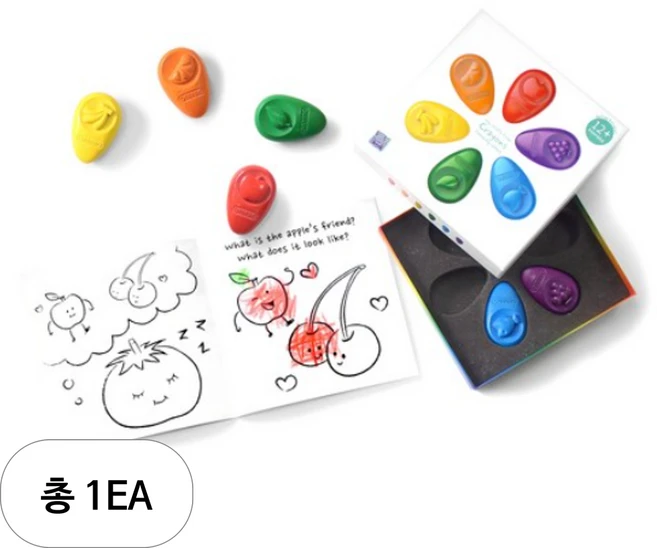 옴모 베이비 크레용, 6색, 1세트 - 쿠팡