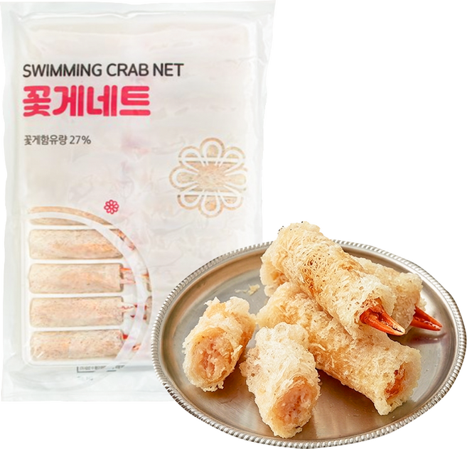 랜시 꽃게 스프링롤 꽃게네트400g 짜조 딤섬, 400g, 1세트