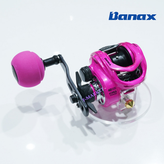 바낙스 챔프 베이트릴 쭈꾸미 갑오징어 광어 참돔 릴, 핑크, 105PL