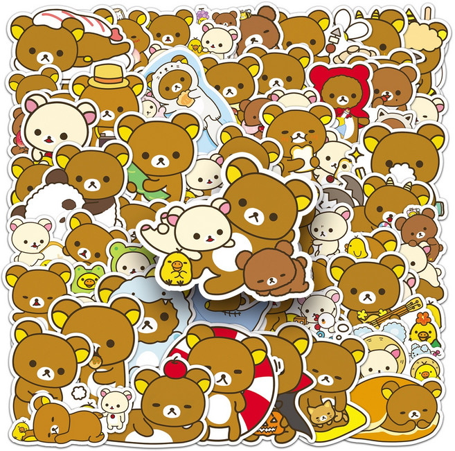 산리오 캐릭터 방수 조각 스티커 캐리어 노트북 다꾸 2탄, 리락쿠마 50p