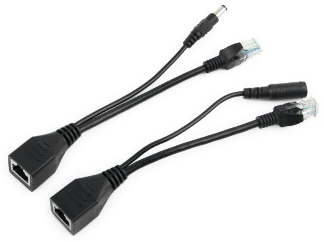 Coms PoE 패시브 아답터 DC 5V-12V M/F BU608, 블랙, 1개, 18cm