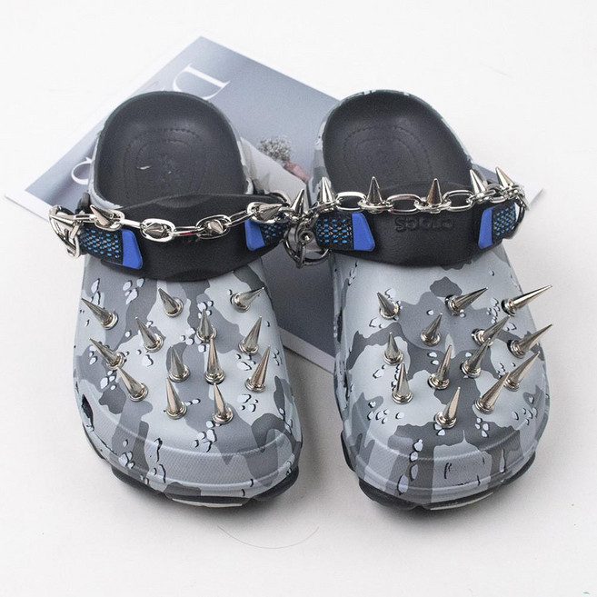 金屬鉚釘鞋扣 鏈條 配飾 朋克風 可拆卸鞋扣 適用於 Crocs 洞洞鞋