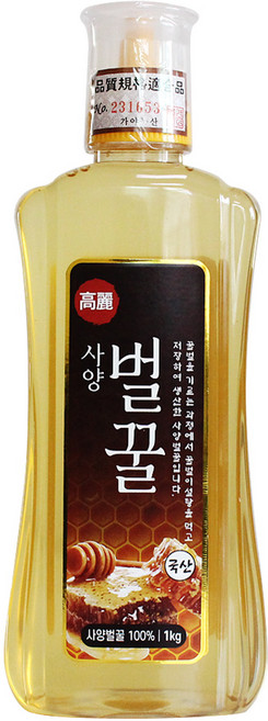 고려 사양벌꿀 1KG (국내산) 튜브형, 1개