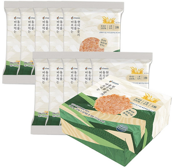 저당 간식 바로 먹는 1분도 현미 누룽지 현미칩, 1개, 200g