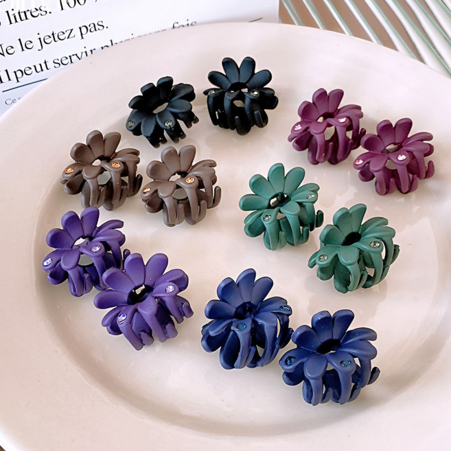 봄별 1+1 큐빅 플라워 미니 집게핀 5color