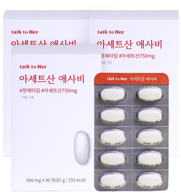 톡투허 아세트산 애사비 애플사이다비니거, 3박스, 90정