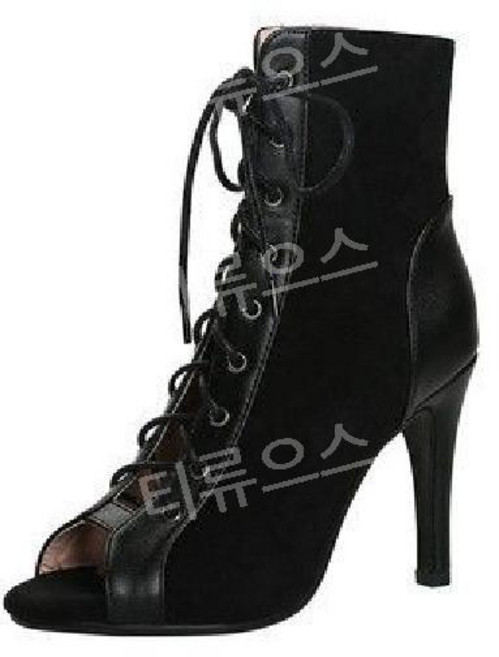 티류으스 여성용 라인댄스구두 힐코레오 라틴댄스화 검정색 하이힐 여름 댄스화