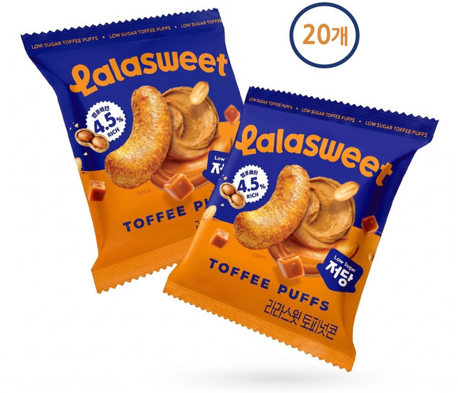 라라스윗 저당 토피넛콘, 35g, 20개