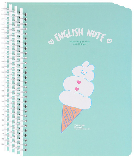 포포팬시 맬렁이 영어노트, 민트, 4개