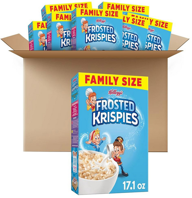 Rice Krispies 시리얼 켈로그 프로스티드 크리스피스 아침 간식 마시멜로 가족용 사이즈 8박스