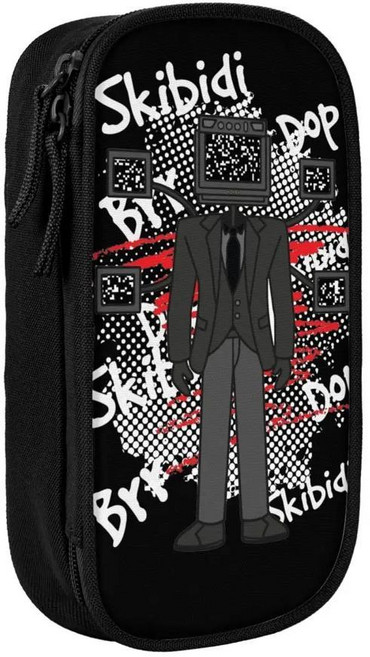 재미있는 스키비디 화장실 필통 화장실맨 펜 박스 가방 대용량 학생용 학교 지퍼, 1개, 색상: 19. 19