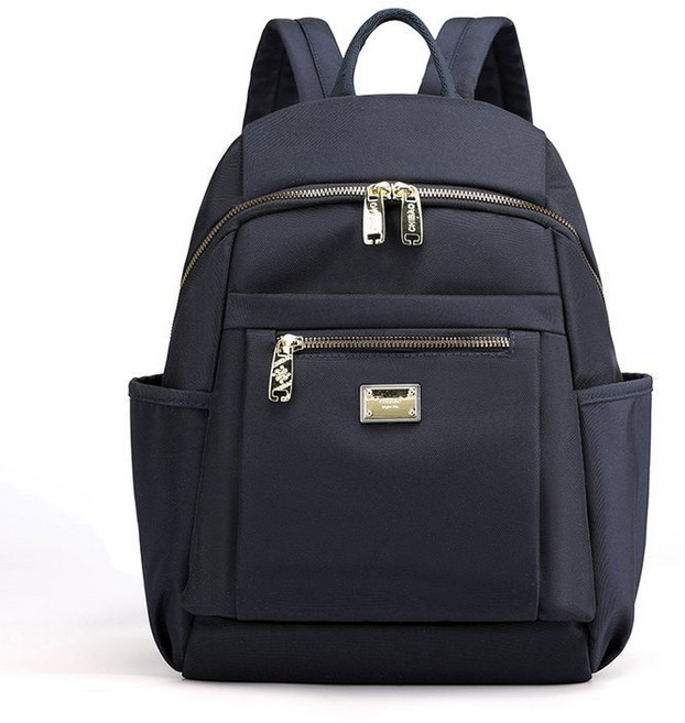 韓風牛津後背包 - 輕便多隔層時尚休閒學生背包, 藏青藍