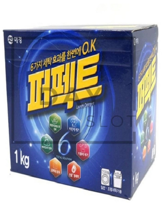데이슬롯 애경 퍼펙트 가루세제 1kg 겸용 세탁세제, 1