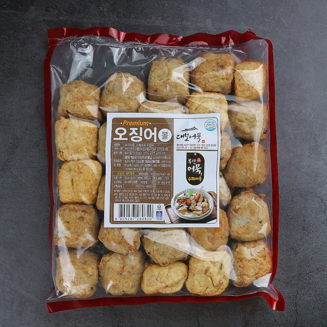 [대보어묵] 부산어묵Premium 오징어볼 수제어묵 오뎅, 1kg, 1개