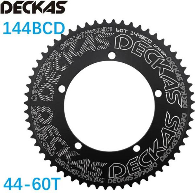 Deckas 144BCD 라운드 체인링 고정 기어 픽시 트랙 자전거 44 46 48 50 52 54 56 56T 58 60T 체인휠 144 bc, 04 54T, 1개
